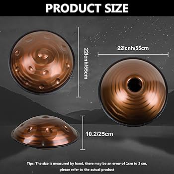 ハンドパン 9音 56cm 432Hz スチールタングドラム Amazon | ハンドパンドラム スチールハンドパン、9/10/12音ハンド